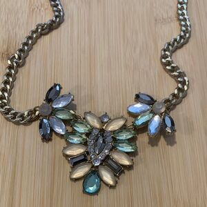 Elegant Gold and Multicolour Statement Necklace